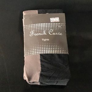 French Curve 2 tone tights stockings M/L
